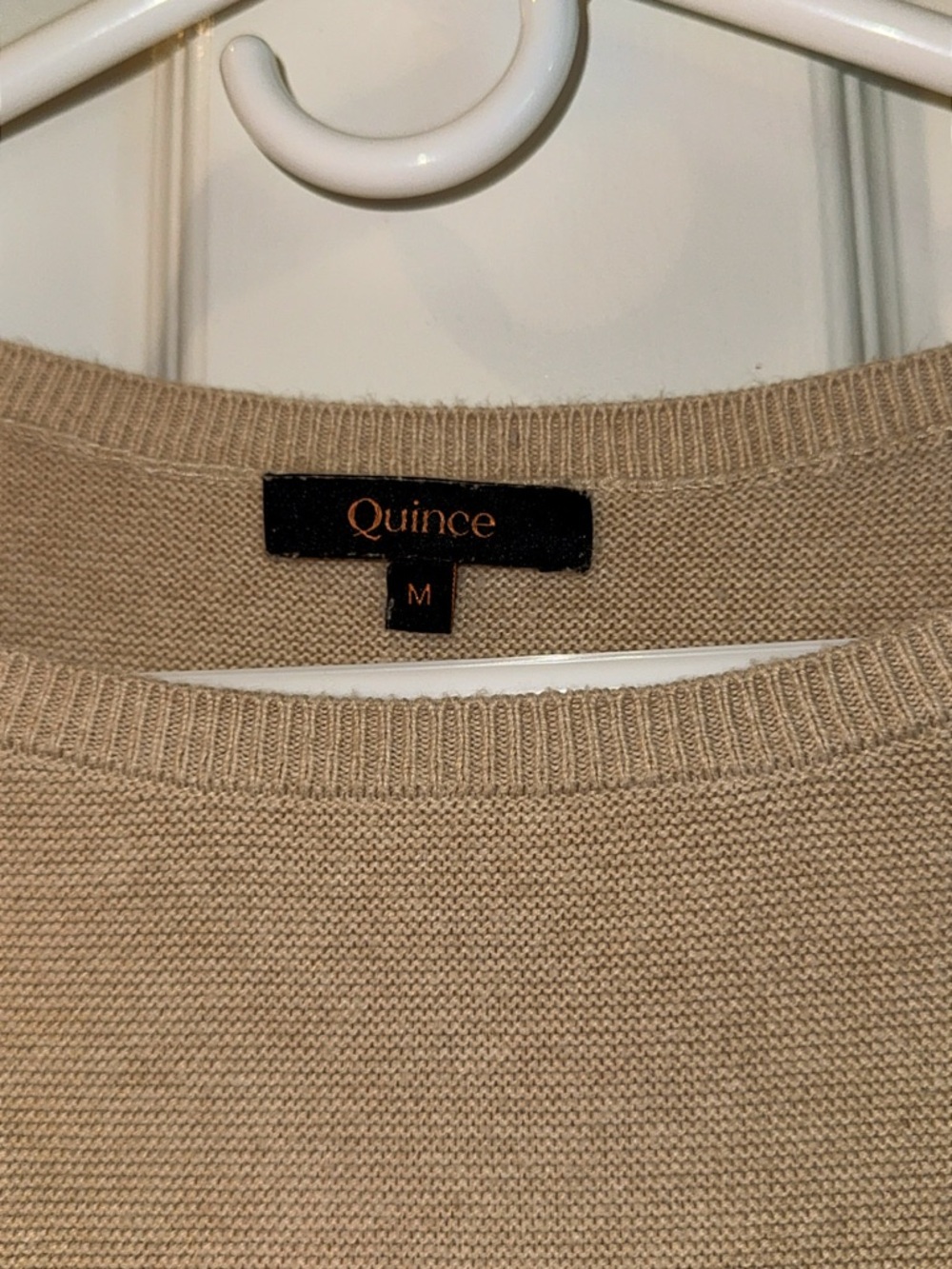 Quince Lightweight Cotton Cashmere Link-Stitch Dolman Sweater Oatmeal Medium - Picture 5 of 9